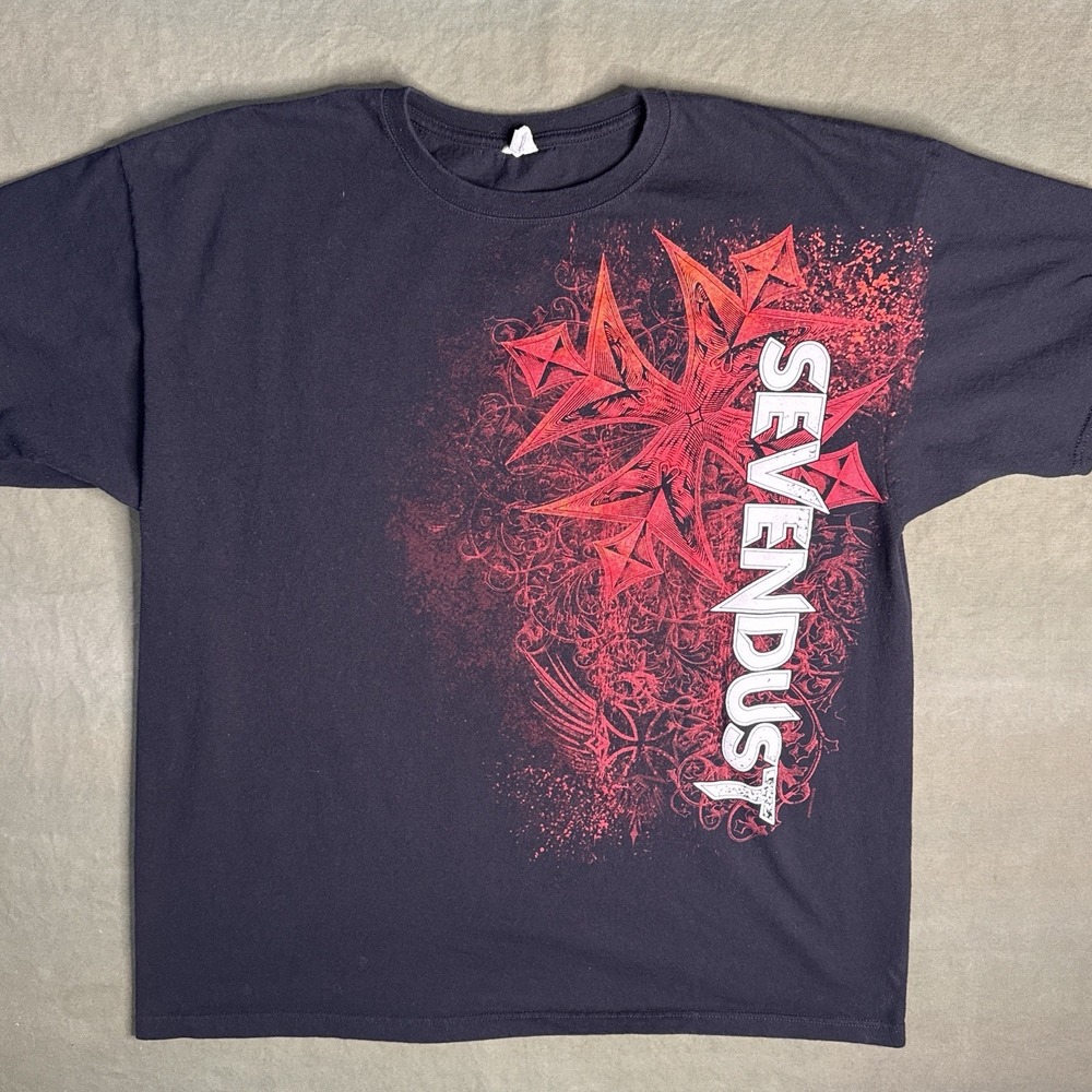 Sevendust 2011 North America Tour Band T Shirt Metal Graphic Black XXL